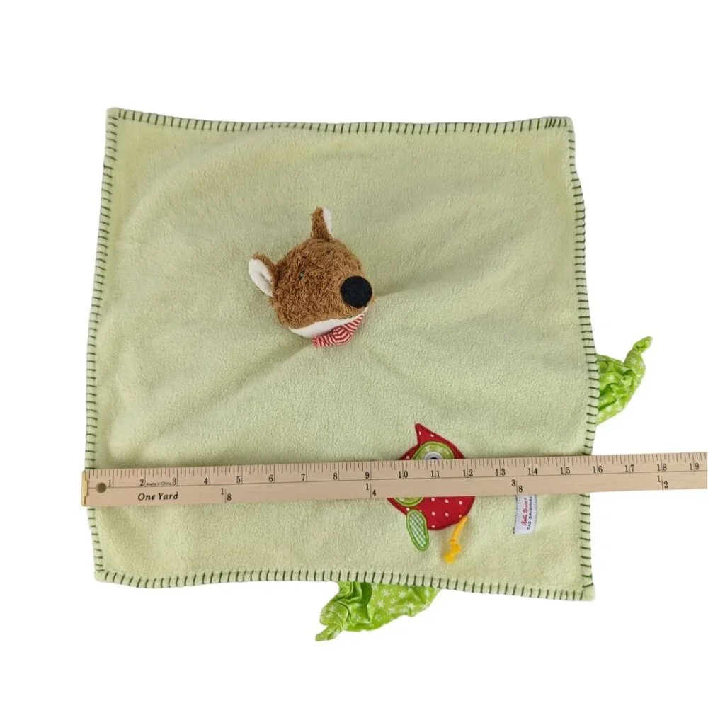 Kathe Kruse Green Fox Lovey Red Polka Dot Owl Baby Security Blanket DAS Original - Picture 6 of 8